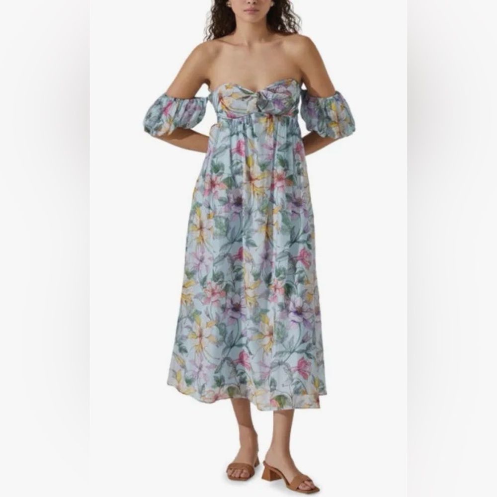 Astr Floral Multicolor off shoulder midi  Dress